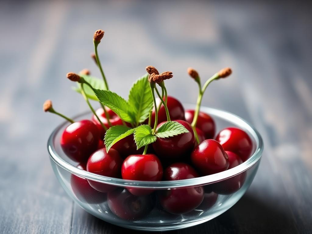 Cerises fraîches et juteuses selon saison